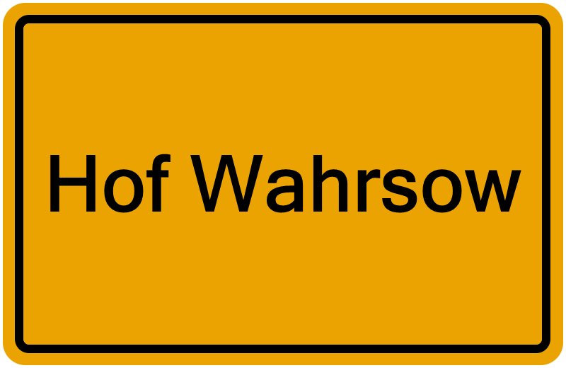 Handelsregisterauszug Hof Wahrsow